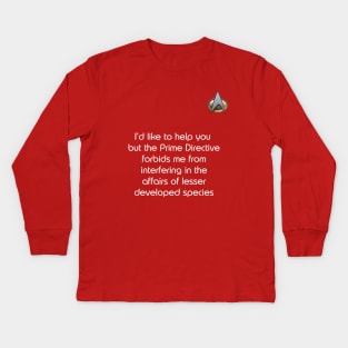 Rude Star Trek Prime Directive Shirt Kids Long Sleeve T-Shirt